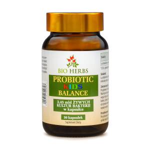 PROBIOTIC KIDS BALANCE 3,45 MLD ŻYWYCH KULTUR BAKTERII 30 KAPSUŁEK