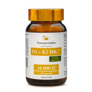 WITAMINA D3+K2 MK-7 SUPER MOCNA 10 000 IU 120 szt SERCE KOŚCI Naturprodukte
