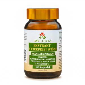 Ekstrakt z Cierpkiej Wiśni 80 kapsułek Polifenole, Antocyjany, Witamina C