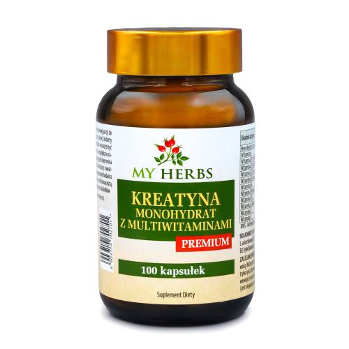 Kreatyna Monohydrat z multiwitaminami Premium 100kaps.jpg
