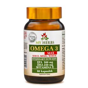 OMEGA 3 MAX SERCE MÓZG WZROK EPA 1000 DHA 500 W PORCJI 60 KAPS. 