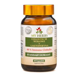 Colostrum wołowe + laktoferyna 40% Immuno globulin Standaryzowany 60 kaps. 